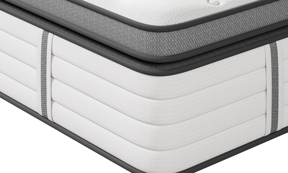 Vesgantti 1700/2000/2400 Pocket Sprung Cool Touch Hybrid Mattress, Double, Medium Firm | Dual-Layer Spring System, Instant Cooling Cover, Ideal for Hot Sleepers & Back Pain Sufferers, 14 Inch, 10 Layers, Euro Top