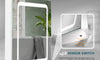 Dripex LED Bathroom Mirror Cabinet, Bathroom Mirror Cabinet with LED Lights Shaver Socket and Demister Pad, Non-contact Sensor Switch, White/Left hinge