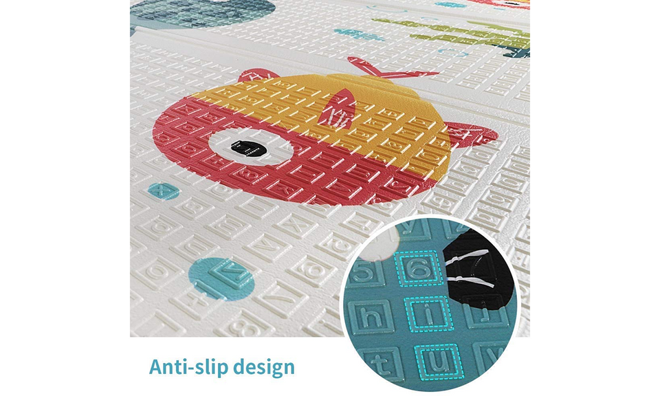 Dripex Baby Play Mat, Large Foldable Foam Crawling Mat 197×177cm with Alphabet & Numbers, Double-Sided, Waterproof & Easy to Clean
