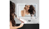 Dripex Bathroom Mirror with LED Lights, Illuminated Bathroom Mirror Wall Mounted Vanity Mirror, Bathroom Light Mirror with Demister Pad, Horizontal/Vertical [Energy Class B]