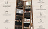 Dripex Jewelry Organiser Mirror Wardrobe, 360-degree View‌ Swivel Jewelry Storage, Lockable, 3 in 1 Free Standing Mirror with Storage Shelves