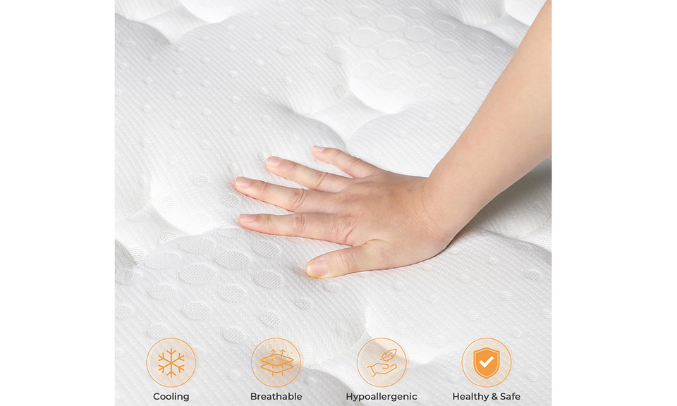 Vesgantti 10.2 Inch Hybrid Mattress with Breathable Foam and Individually Pocket Spring - Edge Support & Motion Isolation, Medium Firm Mattress