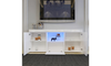 Dripex 135cm LED TV Cabinet, Modern High Gloss TV Stand with Ambient Lights & Storage, Entertainment Unit for 22''-55'' TVs, White