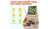 Dripex Kid Wooden Art Easel, Double-Sided Height Adjustable Painting Blackboard with Magnetic Accessories Chalk and Sponge