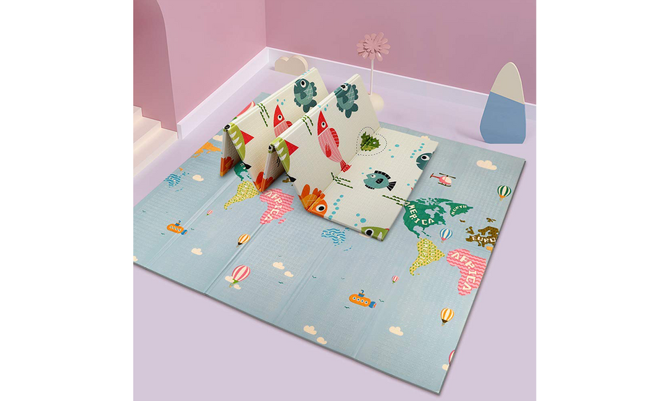 Dripex Baby Play Mat, Large Foldable Foam Crawling Mat 197×177cm with Alphabet & Numbers, Double-Sided, Waterproof & Easy to Clean