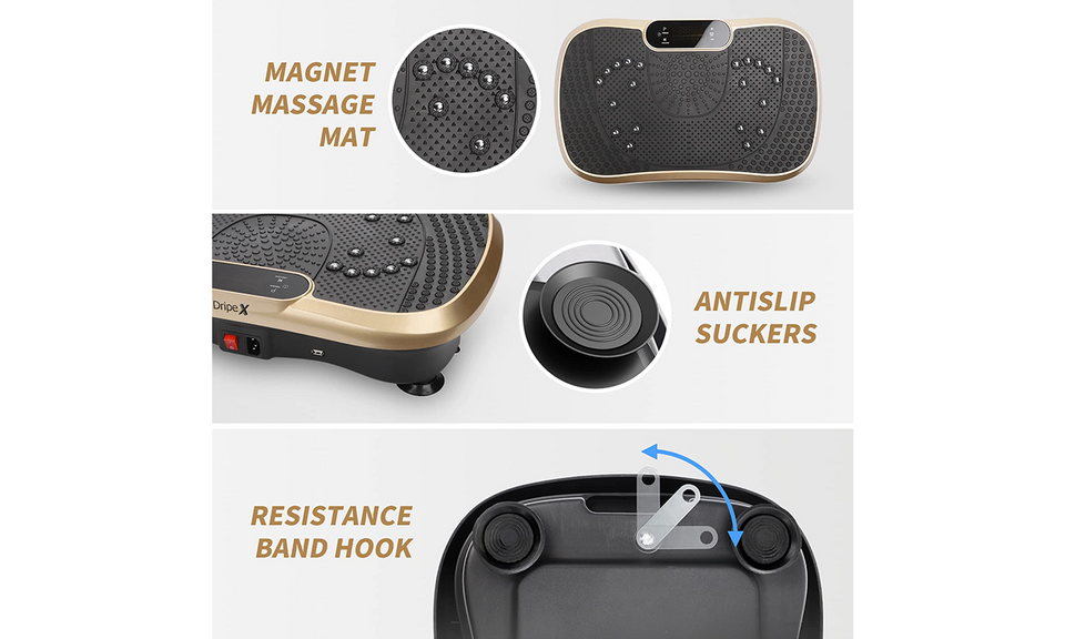 Dripex Vibration Plate for Home, Fitness & Slimming with Resistance Bands