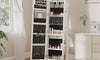 Dripex Jewelry Organiser Mirror Wardrobe, 360-degree View‌ Swivel Jewelry Storage, Lockable, 3 in 1 Free Standing Mirror with Storage Shelves