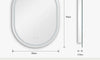 Dripex Bluetooth Oval Bathroom LED Mirror, Illuminated Backlit Wall Mounted Mirror with Demister, Anti-fog, 3 Lighting Modes, Dimming Light, IP44