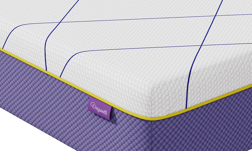 Vesgantti 16/18/20cm Memory Foam Mattress with Gel Foam for Cooling Comfort & Pressure Relief - Medium, Lavender Purple