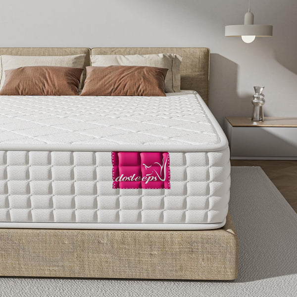 dosleeps 10.2 Inch Double Mattress 9-Zone Pocket Sprung Mattress with Memory Foam and 3D Fabric - Orthopaedic Mattress (4FT6(135 x 190 x 26cm))