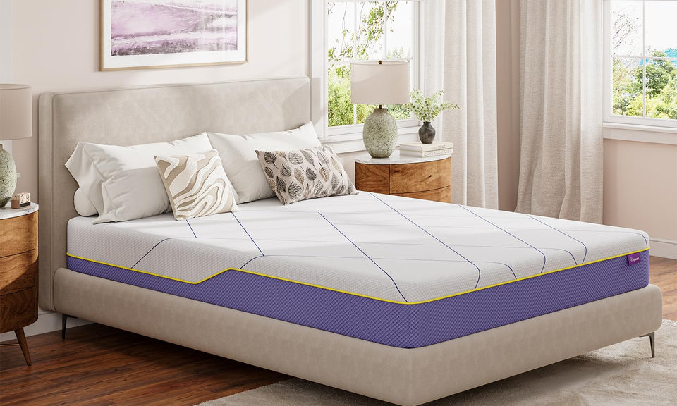 Vesgantti 16/18/20cm Memory Foam Mattress with Gel Foam for Cooling Comfort & Pressure Relief - Medium, Lavender Purple