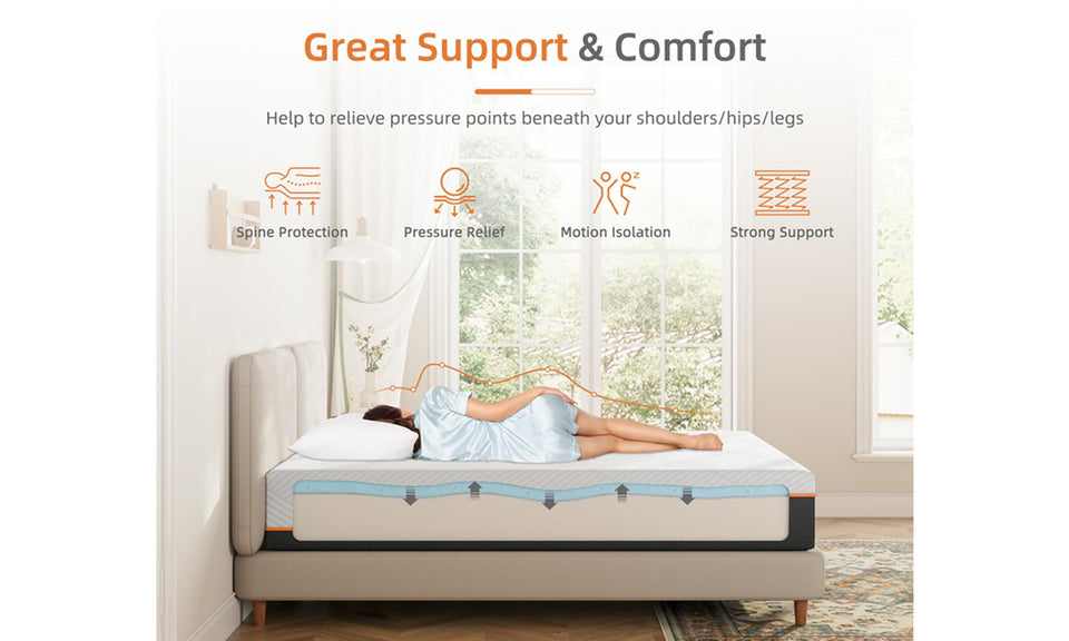 Vesgantti 16/18/20cm Gel Memory Foam Mattress for Cool Sleep & Pressure Relief - Medium, CertiPUR-US Certified