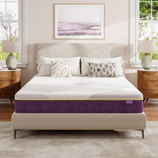 Vesgantti 16/18/20cm Gel Memory Foam Mattress for Pressure Relief & Cooling Comfort - Medium, Grape Purple