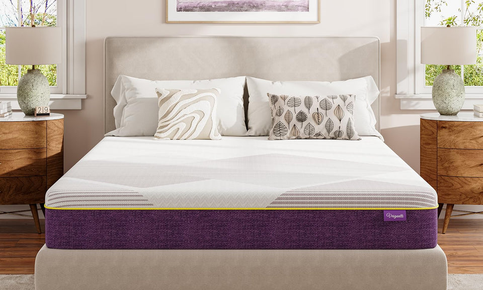 Vesgantti 16/18/20cm Gel Memory Foam Mattress for Pressure Relief & Cooling Comfort - Medium, Grape Purple