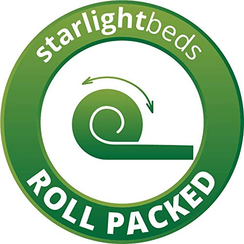 Starlight Beds Brick Design Quilted Sprung Hybrid Mattress with Memory Foam Layer. Soft Firmness, White, 18cm Deep. Single Mattress (3ft x 6ft3)