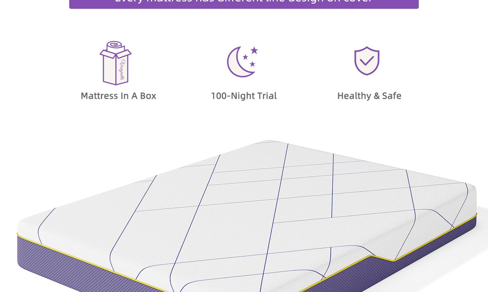 Vesgantti 16/18/20cm Memory Foam Mattress with Gel Foam for Cooling Comfort & Pressure Relief - Medium, Lavender Purple