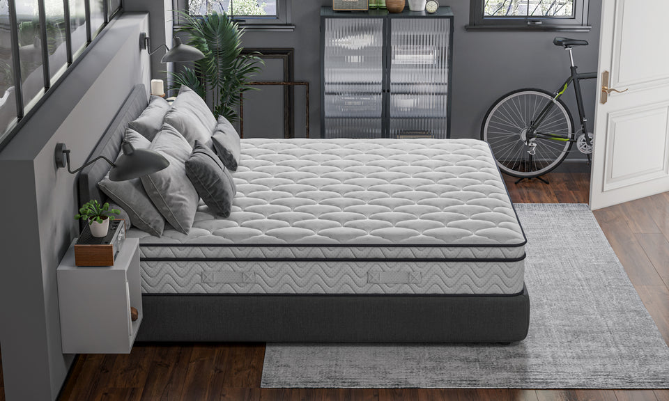 Vesgantti 10.3 Inch Hybrid Mattress with Breathable Foam and Individually Pocket Spring - Medium Firm, Classic Box Top Collection