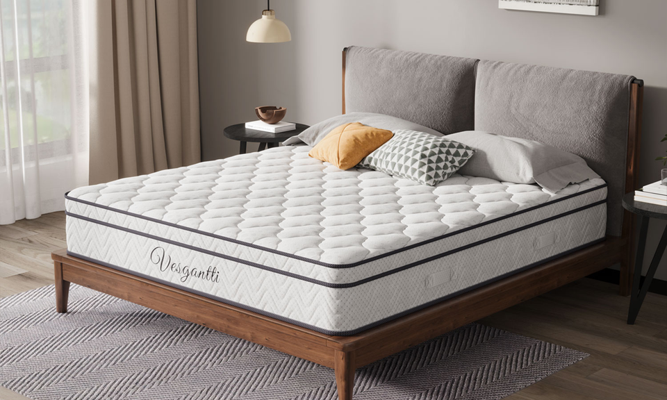 Vesgantti 10.3 Inch Hybrid Mattress with Breathable Foam and Individually Pocket Spring - Medium Firm, Classic Box Top Collection