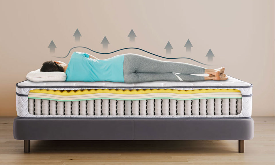 Vesgantti 10.3 Inch Hybrid Mattress with Breathable Foam and Individually Pocket Spring - Medium Firm, Classic Box Top Collection