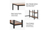 Yoleo Home Office Desk with 2 Shelves 47.2 inch Office Desk with Metal Legs Industrial Style Computer Desk Modern Steel Frame Wood Desk Compact Home Office Workstation Walnut
