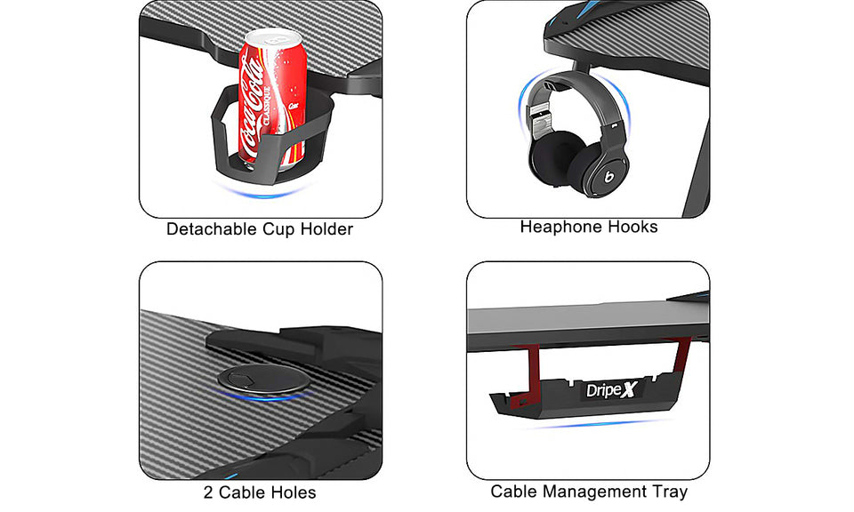 Dripex Ergonomic Z-Shaped Gaming Desk