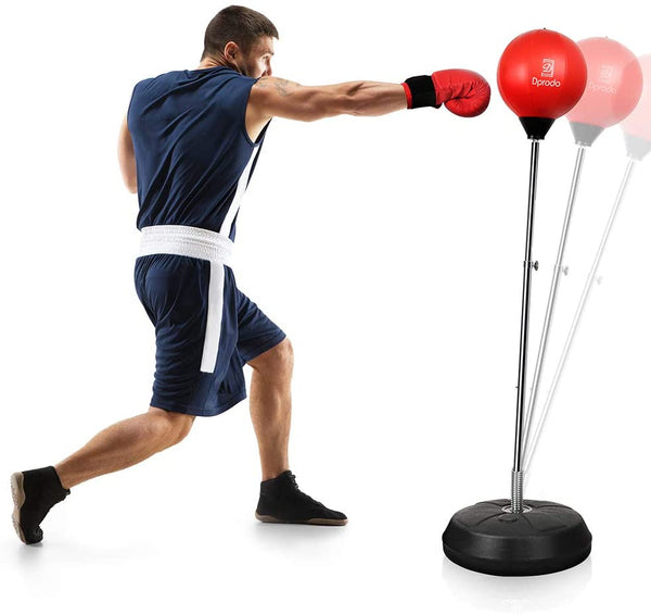 Punching Bag with Stand Freestanding Boxing Bag, Dprodo Adjustable Speed Reflex Training Bag for Adults Kids Plus Boxing Gloves, Workout Punch Set for Home Gym