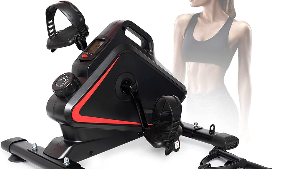 Mini Magnetic Exercise Bike Adjustable Resistance Under Desk Elliptical Pedal Exerciser