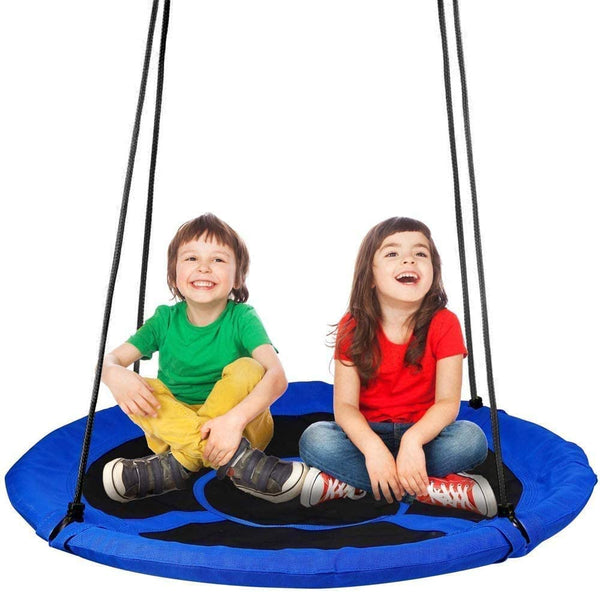 Dripex Nest Swing Children's Swing Tree Swing Seat Round swing for Outdoor Backyard Garden, Oxford, Blue, Up to 150 kg, 100 CM