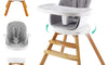 Yoleo Baby High Chair 4 in 1 Wooden High Chair Modern Design Booster Chair with Double Removable Tray Wooden Legs and 360° Rotatable Turntable for Baby Infants Toddlers
