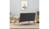iropro 2 Seater  Wooden Frame Linen Square Arm Sofa