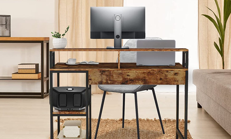 Dripex Computer Desk with Storage Shelves Monitor Stand