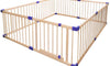 Dripex 204 x 184cm/ 204 x 154cmWooden Baby Playpen, 8 Panels Large Play Fence for Toddlers, Kids Rectangle Activity Center Safety Play Yard with Lockable Door for Indoor and Outdoor