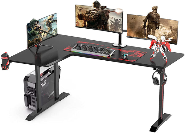 Dripex Ergonomic L Shape Computer Desk Large Carbon Fiber Desktop Surface