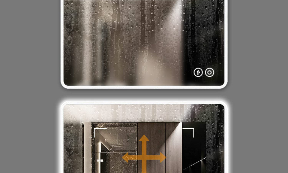 Dripex Illuminated Backlit LED Bathroom Mirror, 600*800 MM Bluetooth Bathroom Mirrors with Dimmable LED Lights and Demister Pad, Horizontal/Vertical