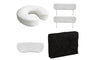 Vesgantti Portable Massage Bed Table - 3-Section Foldable Beauty Couch for Reiki Therapy Treatment Salon Healing - Metal Headrest Support/Carry Bag (Black/Beige White)