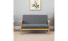 iropro 2 Seater  Wooden Frame Linen Square Arm Sofa