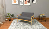 iropro 2 Seater  Wooden Frame Linen Square Arm Sofa