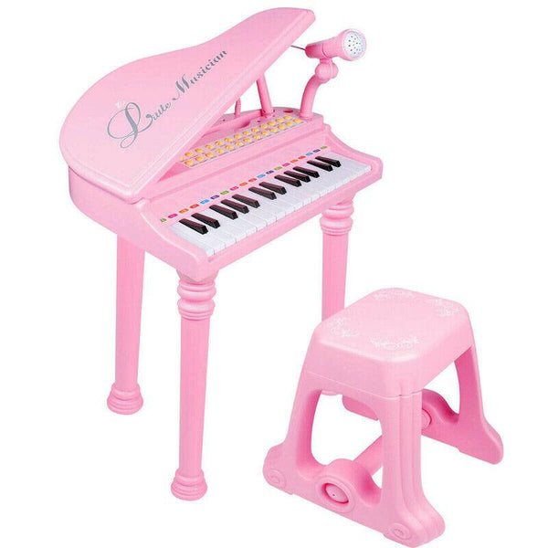 31 Key Princess Grand Piano Toy for Kids Boy Girl Children w/ Stool & Microphone